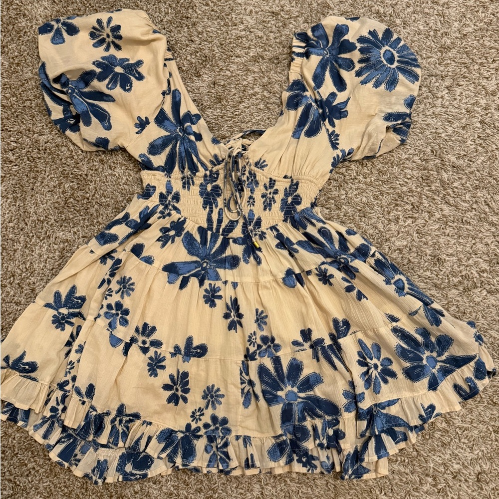 Free People Floral Puff Sleeve Dress